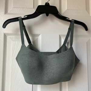 Aerie Smoothez Seamless Lace-Texture Bralette in Dusty Green